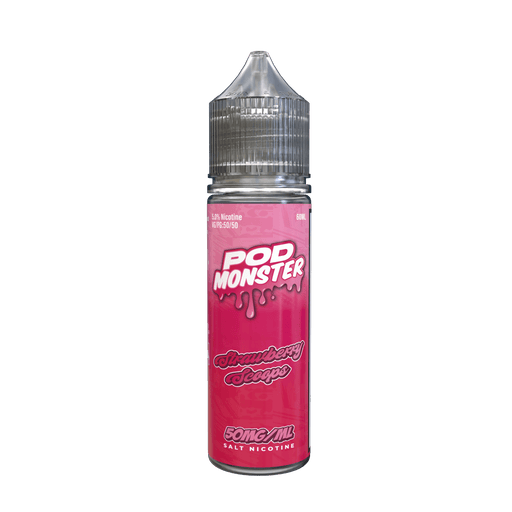 Pod Monster Salt Strawberry Scoops eJuice - eJuice.Deals