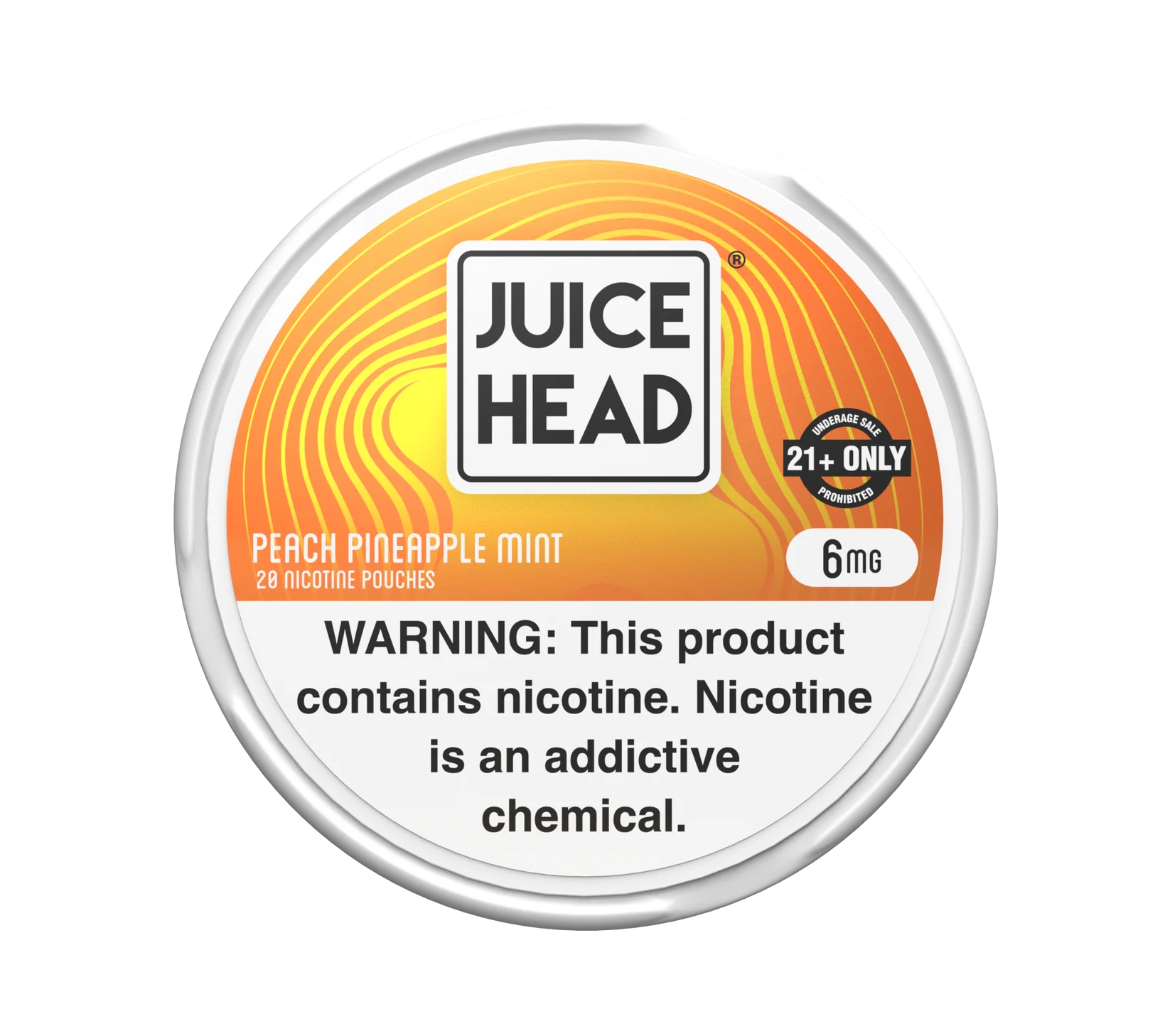 JH_Pouches_Peach_Pineapple_Mint_6MG_Front.png Juice Head Peach Pineapple Mint Nicotine Pouches - Image 1